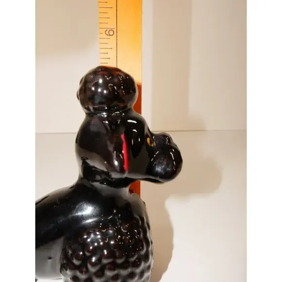 Vintage Black Ceramic Poodle Figurine - Picture 12 of 13